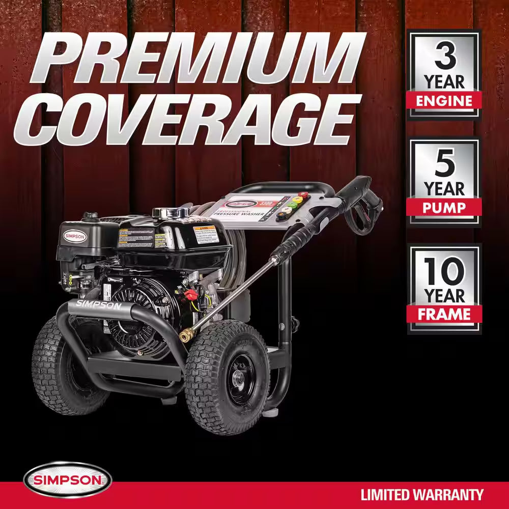 3300 PSI 2.5 GPM Gas Pressure Washer, HONDA GX200 Engine, Reliable Residential Cold Water Power Washer