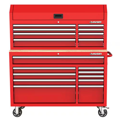 Modular Tool Storage 52 In. W Standard Duty Red Mobile Workbench Cabinet with 8-Drawer Top Tool Chest