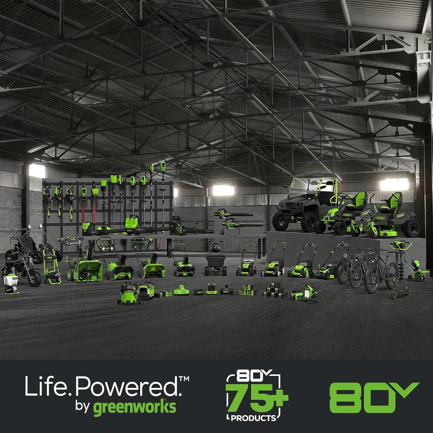 Greenworks 80V 25" Brushless Cordless ( Self-Propelled) Lawn Mower (75+ Compatible Tools), 5.0Ah Battery and Charger Included