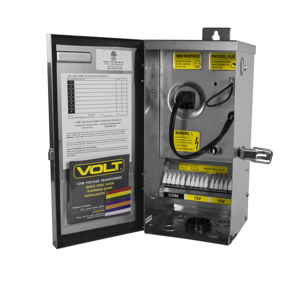 300W Clamp Connect Low age Transformer with Timer/Photocell for Landscape Lighting
