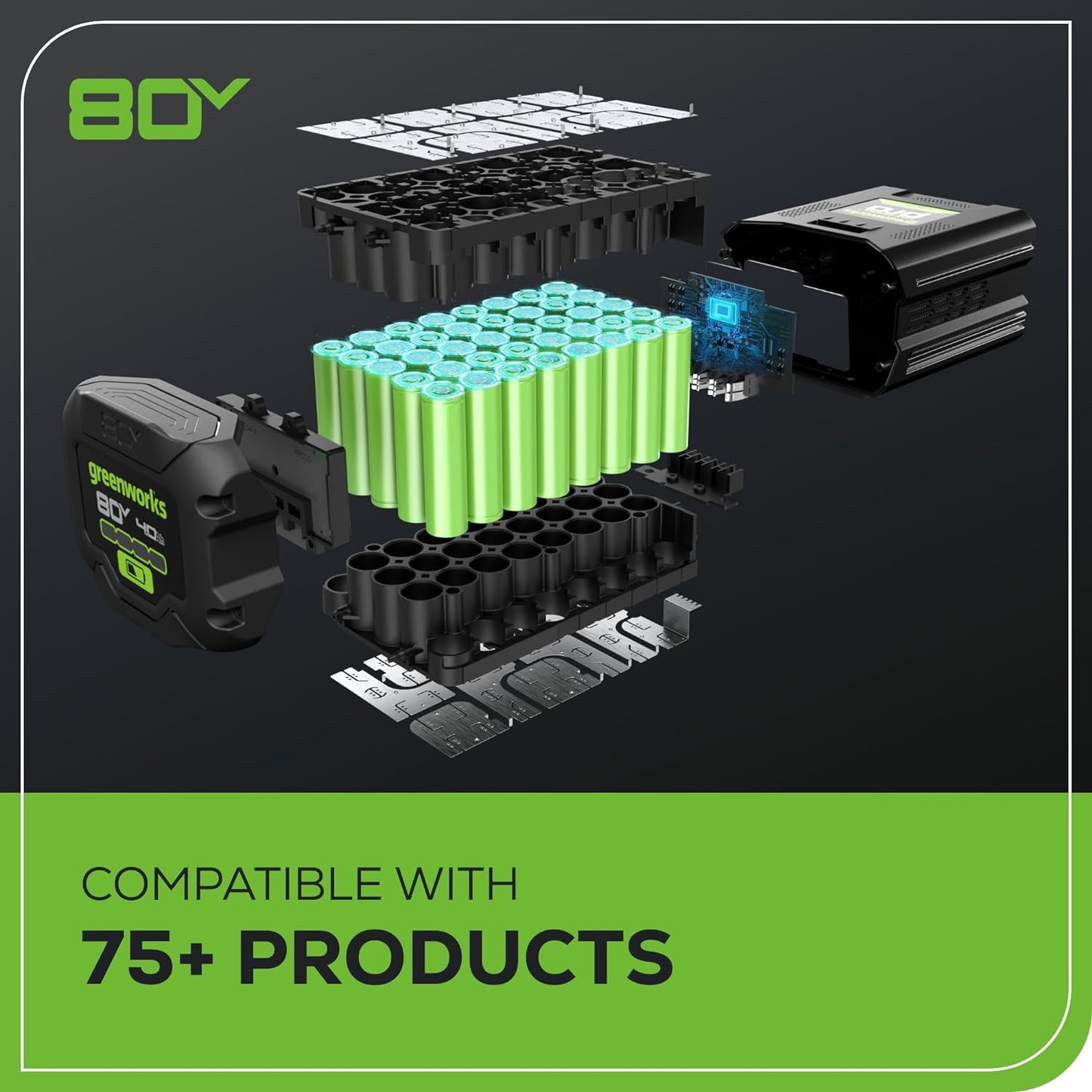 Greenworks 80V 25" Brushless Cordless ( Self-Propelled) Lawn Mower (75+ Compatible Tools), 5.0Ah Battery and Charger Included