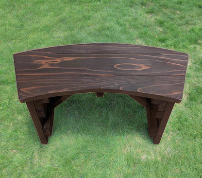 Curved Redwood Picnic Bench