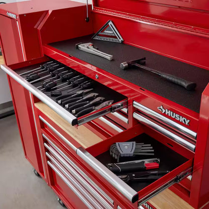 Modular Tool Storage 52 In. W Standard Duty Red Mobile Workbench Cabinet with 8-Drawer Top Tool Chest