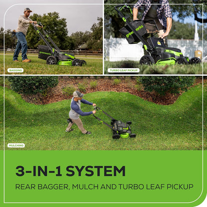 Greenworks 80V 25" Brushless Cordless ( Self-Propelled) Lawn Mower (75+ Compatible Tools), 5.0Ah Battery and Charger Included