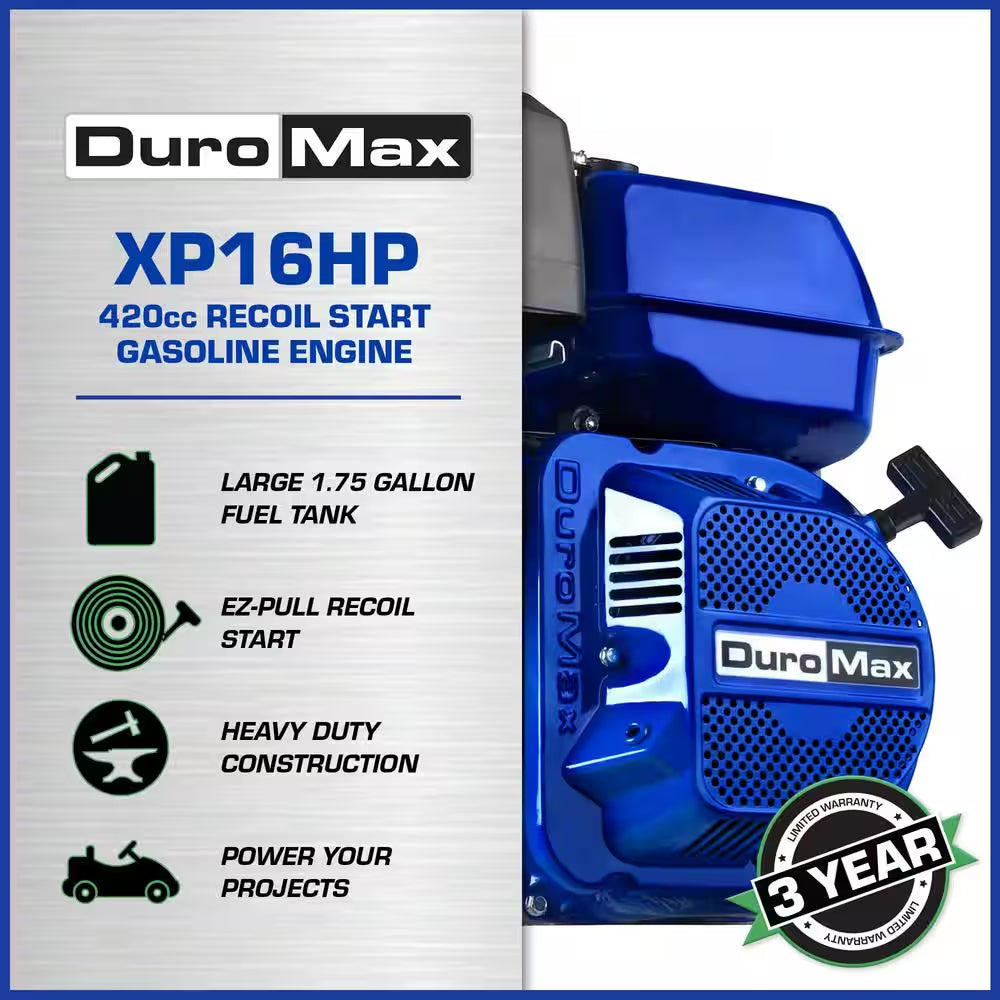 420Cc 1 In. Gasoline Multi-Purpose Horizontal Key Shaft Recoil Start Portable Engine 50-State