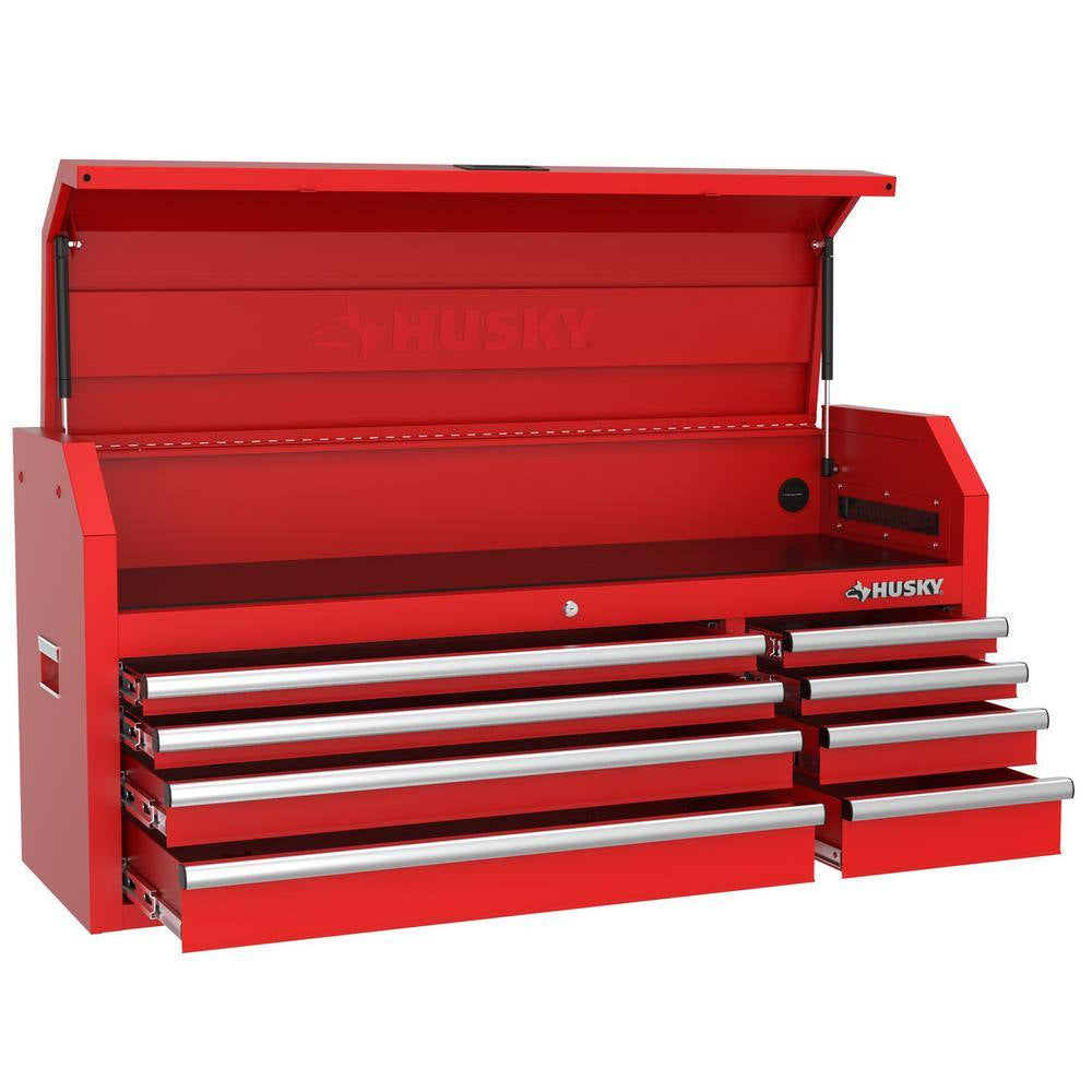 Modular Tool Storage 52 In. W Standard Duty Red Mobile Workbench Cabinet with 8-Drawer Top Tool Chest
