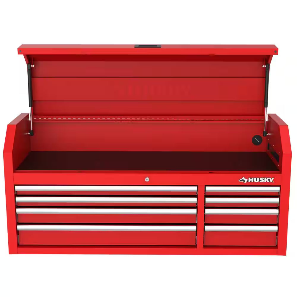 Modular Tool Storage 52 In. W Standard Duty Red Mobile Workbench Cabinet with 8-Drawer Top Tool Chest