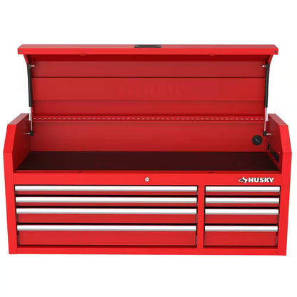 Modular Tool Storage 52 In. W Standard Duty Red Mobile Workbench Cabinet with 8-Drawer Top Tool Chest